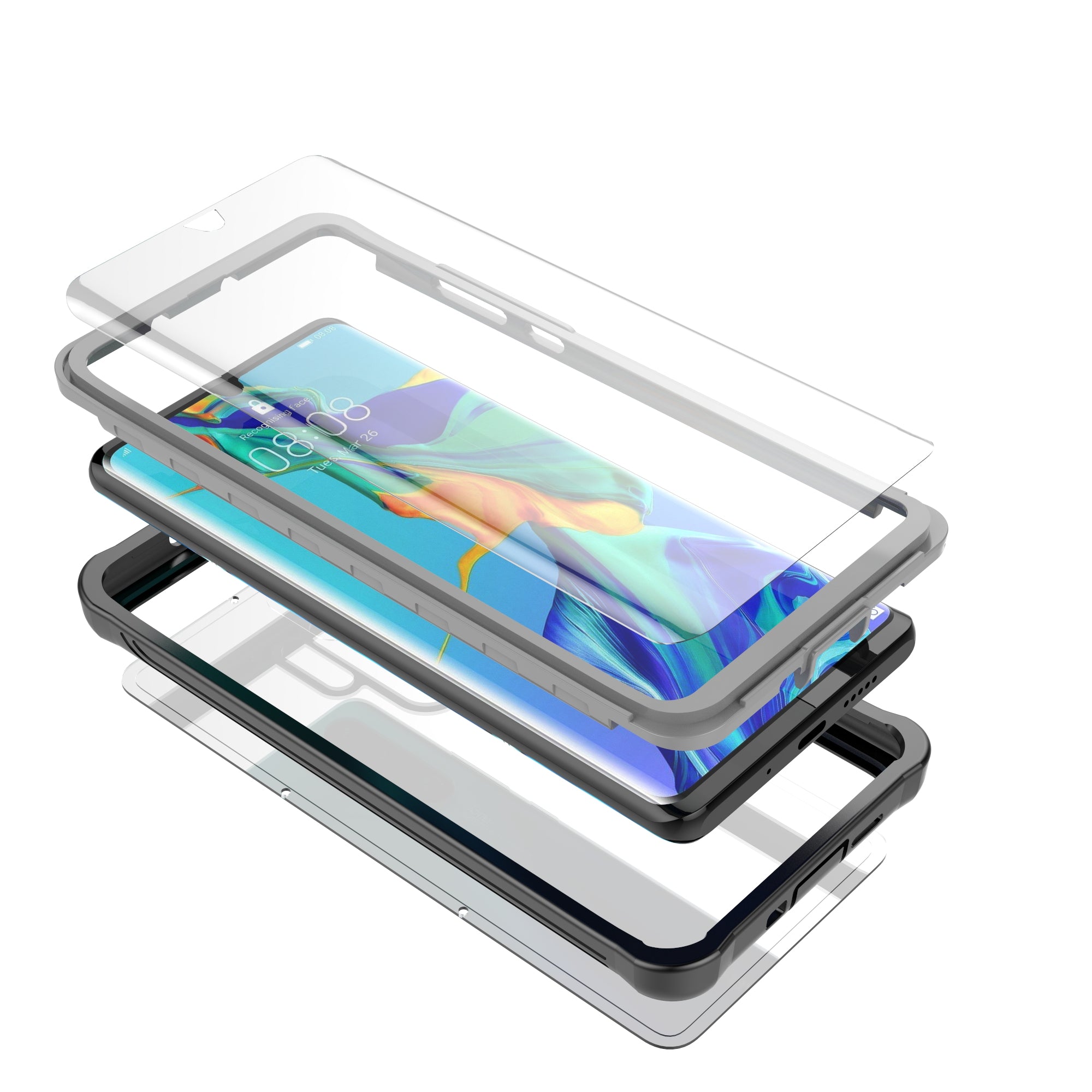 Full Body Protection Hard PC Phone Shell with PET Screen Film for Huawei P30 Pro Full Body Protection Hard PC Phone Shell with PET Screen Film for Huawei P30 Pro